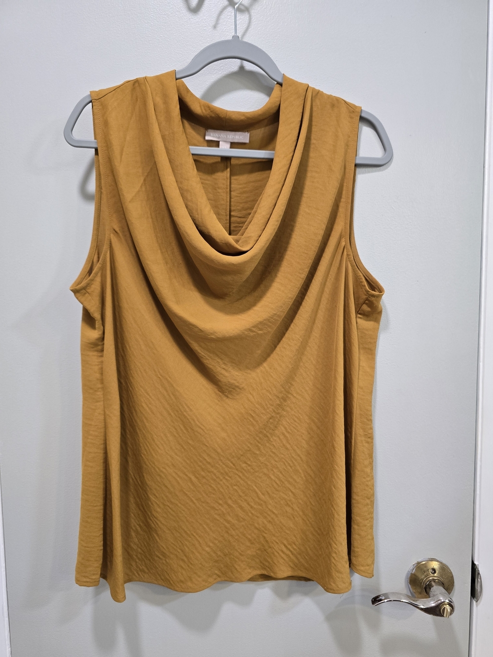 BANANA REPUBLIC Sleeveless Cowl Neck Top - Mustard